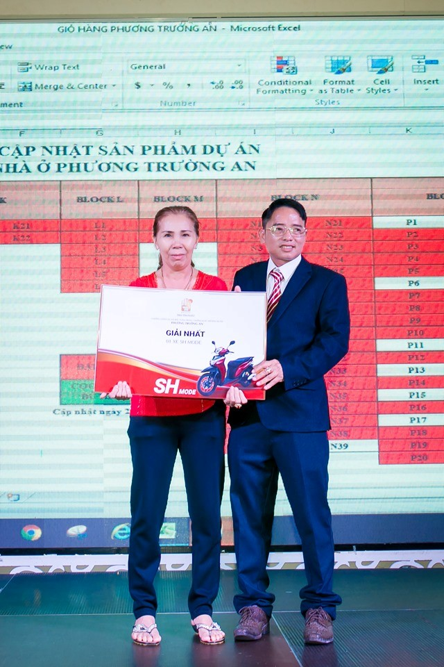 1 giải nhất : 1 xe SH Mode thuộc về chị Hồng